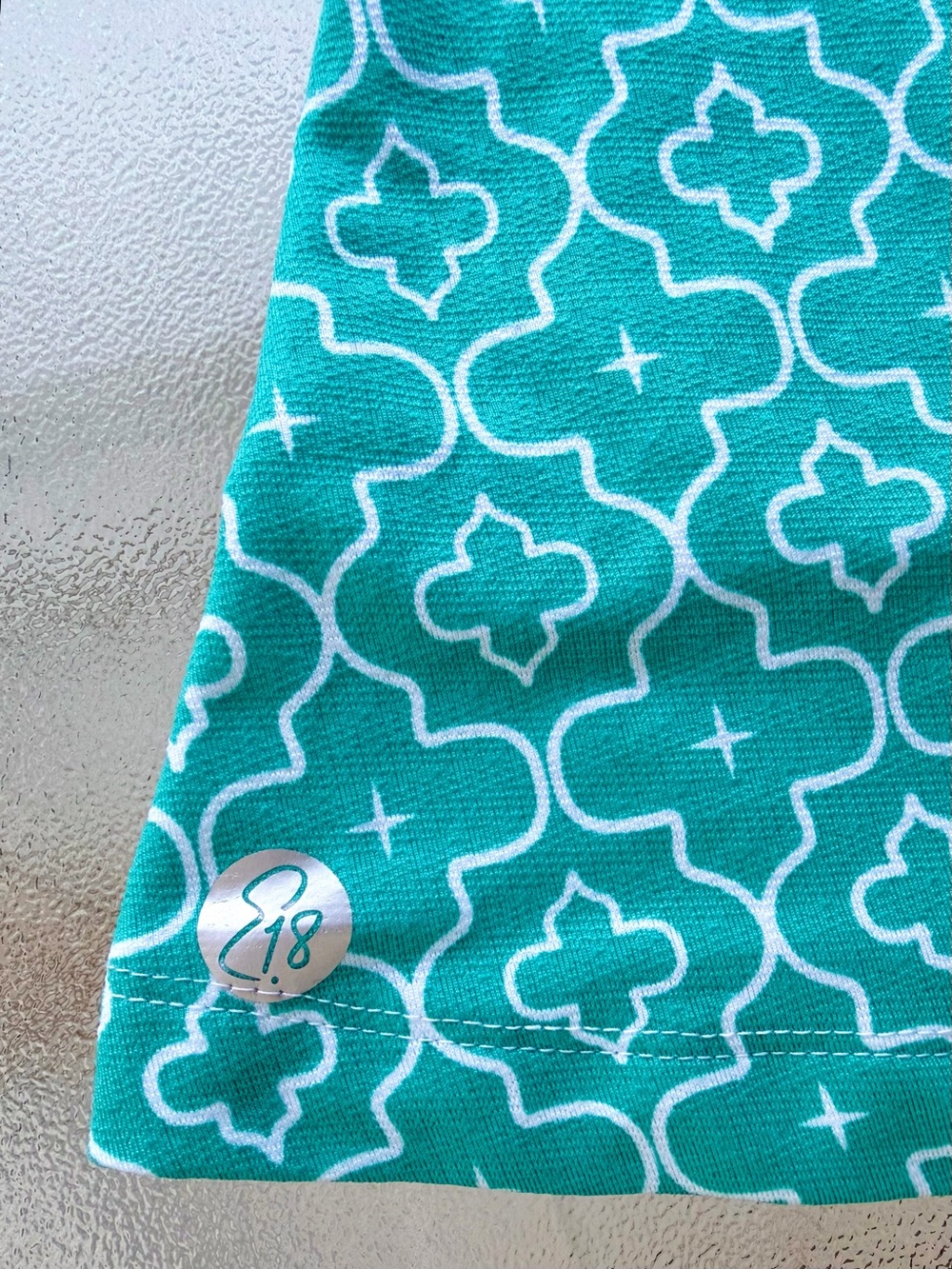 Emerald 18 Turquoise Clover Pattern Activewear Golf Skort ~ Women’s Large - Picture 7 of 11